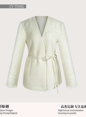 【彤姐原创】冬季修身优雅气质显瘦时尚设计师款西装外套W24D098