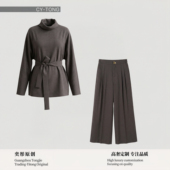 彤姐原创 女款 冬季 设计师款 气质职业修身 轻奢女士套装 W25D888