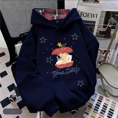 ZHAP重磅格子连帽卫衣女秋冬款