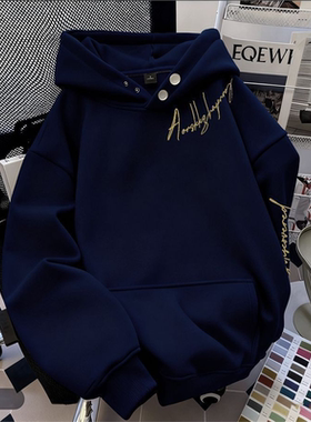 ZHAP重磅纽扣新款连帽卫衣女秋冬款外穿小众通勤高级休闲风上衣潮