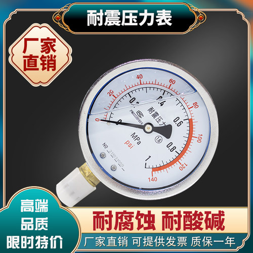 耐震压力表燃油机油气压水压抗震YN-100液压1.6mpa40mpa60mpa