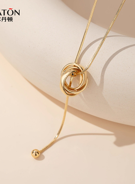 金色毛衣链长款双环项链女2025新爆款精致高级感小众配装饰链秋冬