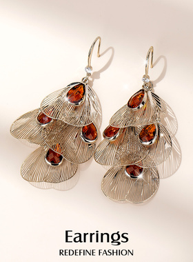 凤羽长款耳环独特漂亮高级感耳饰2025新款秋冬轻奢时尚耳坠配饰女