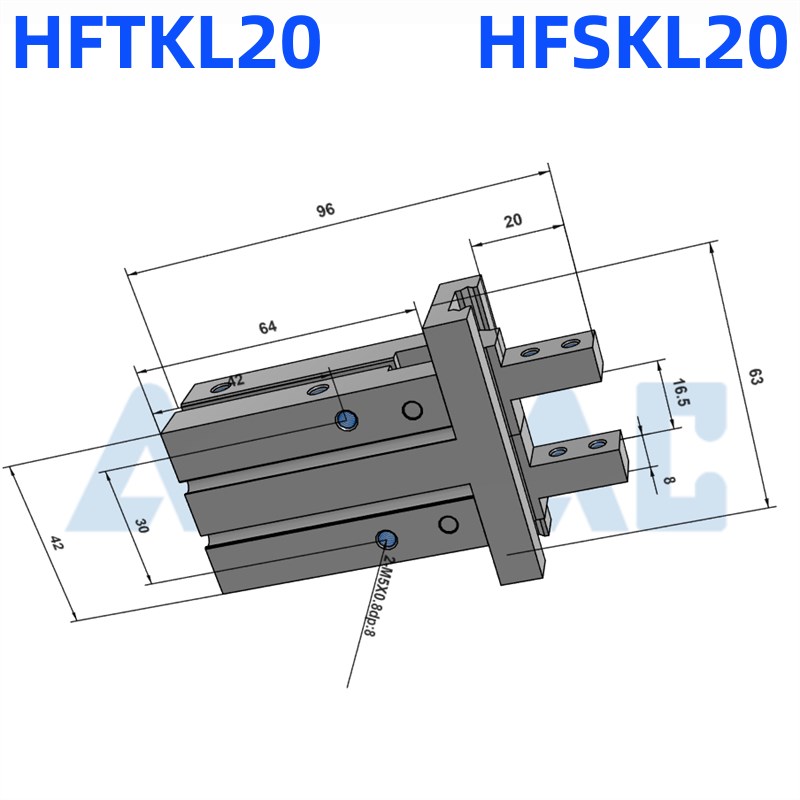 亚德客型单动气动手指气缸HFKL10/HFSKL16/HFKL20/HFKL25/N/F