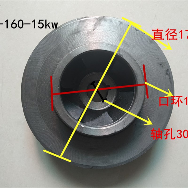 ISG100-160立式管道泵ISW卧式离心泵铸铁叶轮 11KW/15KW水泵配件