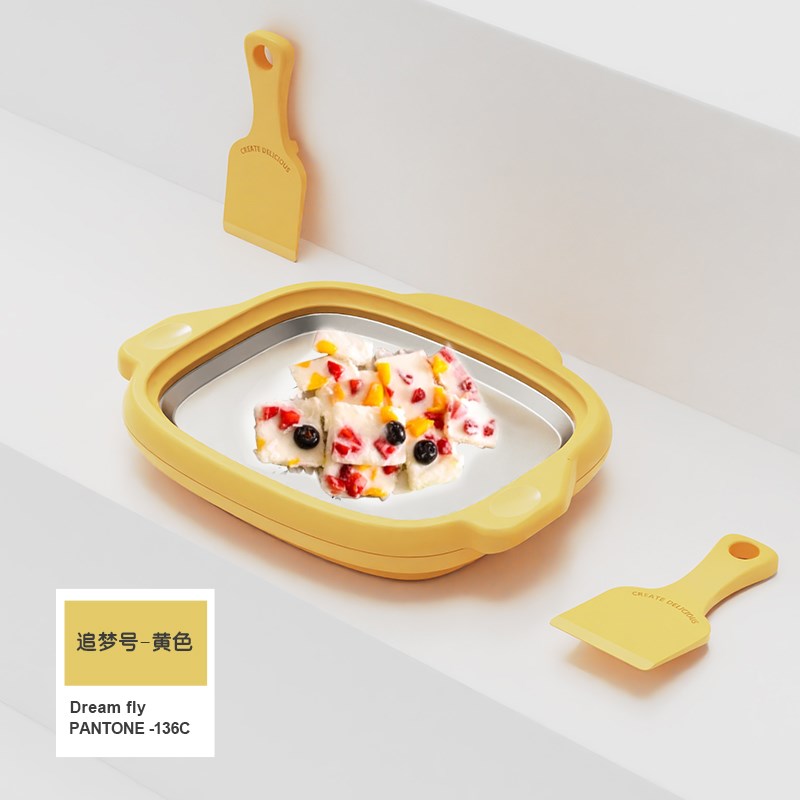 肆月炒冰机小型免插电家用儿童自制冰淇淋机炒酸奶机炒酸奶盘水果