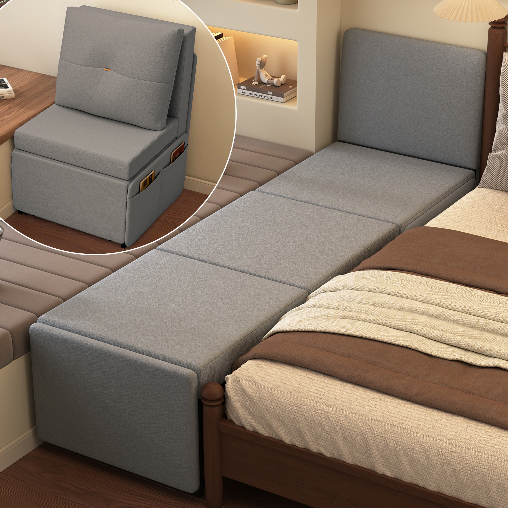 床边加宽折叠拼接床飘窗扩宽神器大人可睡软包侧边延伸折叠床拼接