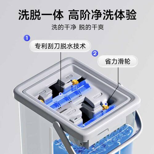 五月花拖把新款家用一拖净懒人拖地神器免手洗拖布木地板平板地拖