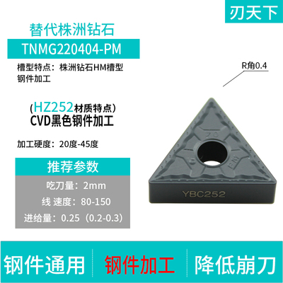 60度车床刀粒TNMG220404/220408E-PM/220412-PM大三角数控刀片