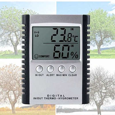 明高温湿度表ETH-529多功能电子数字表 室内外高精度温度计带探头