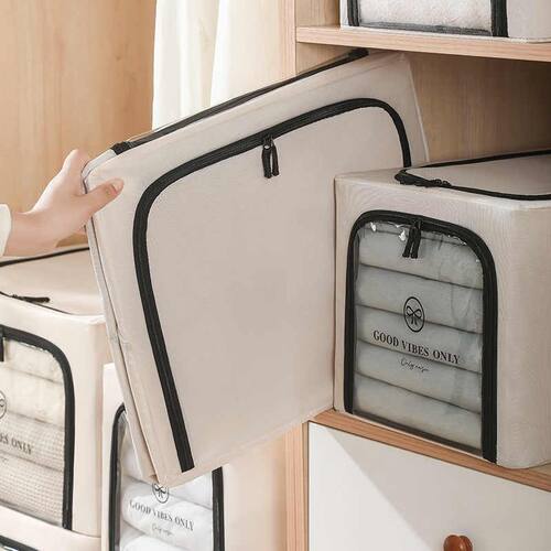 衣柜收纳箱家用加厚衣服衣物帆布艺被子整理盒神器折叠筐储物袋C