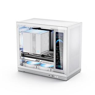 MATX侧透TYPEC副屏240水冷主机箱 闪鳞G500机箱便携式