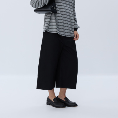 FILGood26春季 宽松阔腿八分裤 2色可选 裤脚微收挺阔有型FG05P10