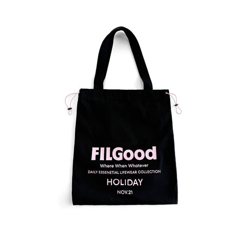 FILGood26春新品  粉色字母时尚帆布袋 可抽绳内里有暗袋FG05AC12