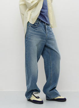 FILGood蓝色牛仔裤 经典直筒微锥版型 适合165以上身高FG01J01