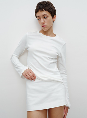 FILGood 白色短裙低腰A字裙 微A裙型 内置打底裤FG04SK06