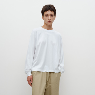 微透短宽型适合小个子FG05T02 白色T恤 FILGood 100棉长袖