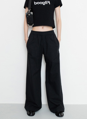 【21日19点周年庆】FILGood 黑色宽松长裤 适合各种身材FG03P03-D