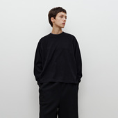 100棉长袖 黑色T恤 短宽版 FILGood 型袖 口收口FG05T03