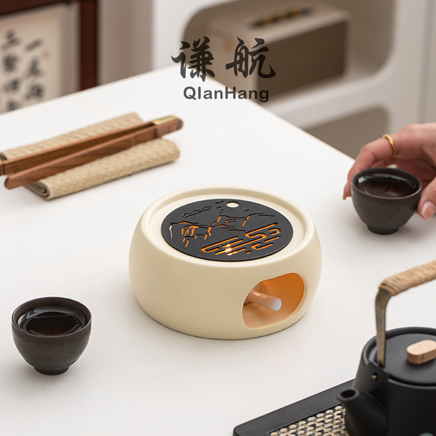 谦航蜡烛温茶炉陶瓷底座中式家用保温炉加热煮茶温茶器花茶暖茶炉,餐饮具,煮茶炉,淘宝优惠券,粉丝福利购,淘宝优惠卷