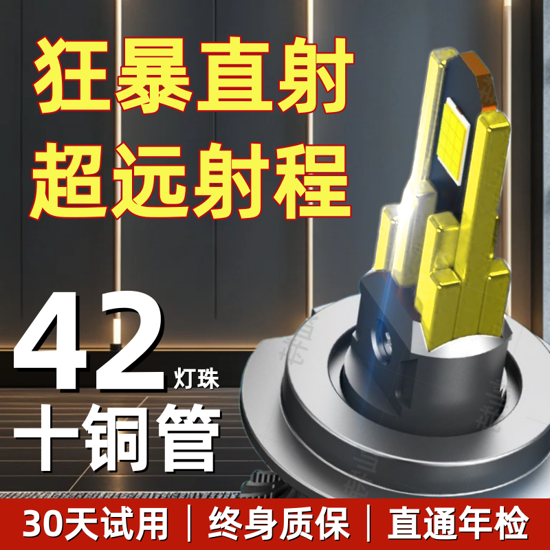 超亮10铜管42灯珠汽车LED激光灯