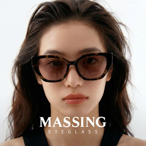 massing猫眼大框黑白渐变色墨镜