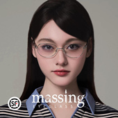 massing金丝眼镜蛙镜金属框超轻防蓝光时尚 素颜镜可配近视DP 011