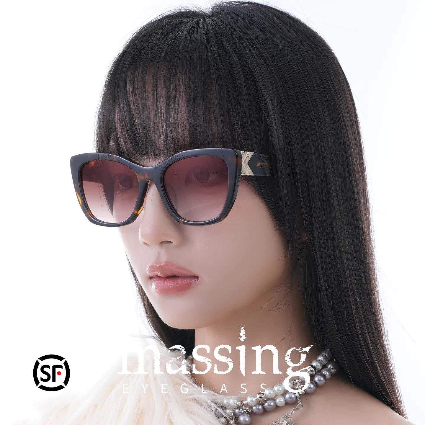 massing【新款】复古老钱经典渐变色尼龙板材墨镜太阳镜A&M-027