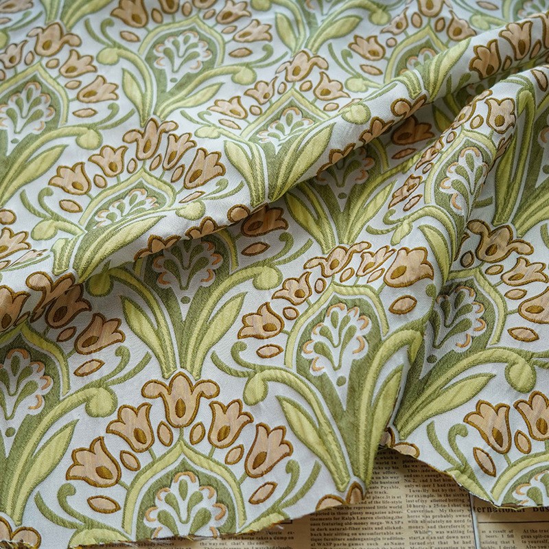 复古风女装箱包微骨架连衣裙抱枕提花面料春秋浮雕外套时装布料