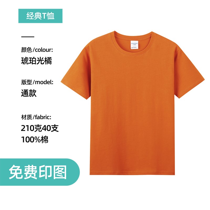 团体工作班服定制t恤印字logo纯棉diy半短袖文化衫来图定做衣服装