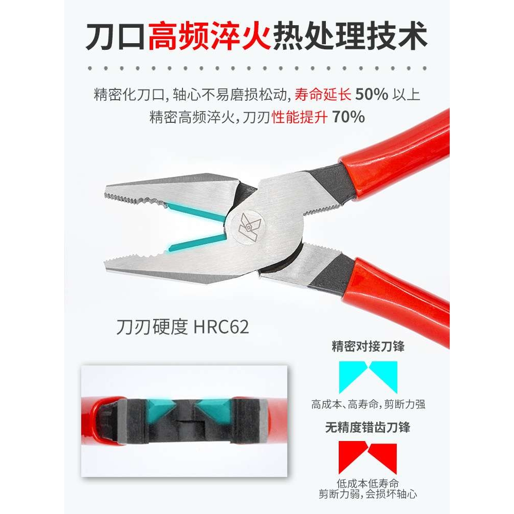 牌手钳子大全尖嘴斜口钳电工多功能万用工业级钢丝钳 老虎钳