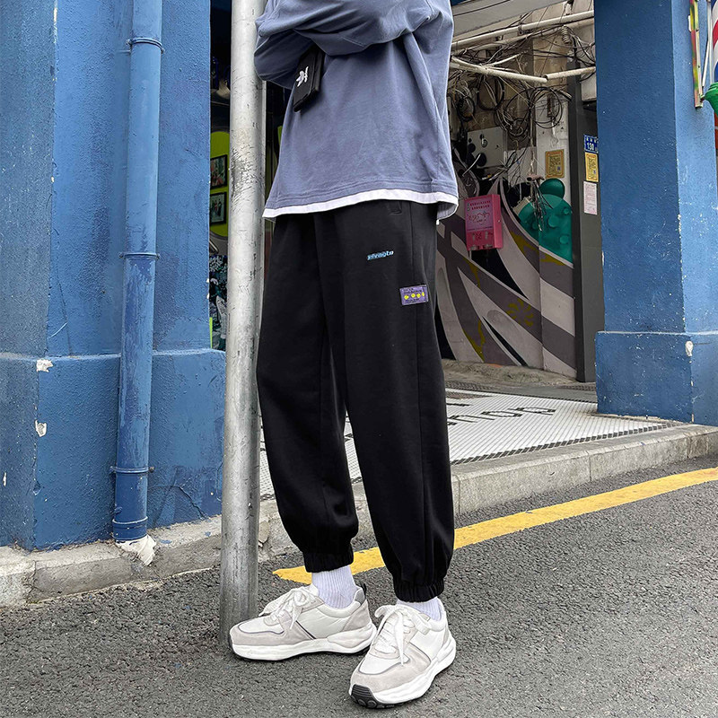 运动裤男春秋季束脚卫裤子男韩版潮流学生百搭九分篮球裤男休闲裤