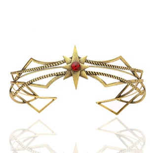 复古希腊女神额饰 金色星芒红钻皇冠 婚礼写真cosplay头饰发箍