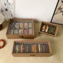 文玩手串收纳盒高端胡桃木纹佛珠水晶收纳手链手表手饰收纳首饰盒