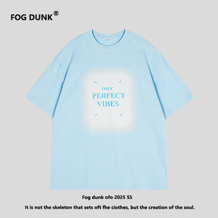 FOG DUNKFOG DUNK潮牌夏季新款字母数字印花休闲百搭短袖T恤上衣