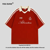FOG 宽松t恤2025年秋 中长款 DUNK DUNK拼接印花Polo短袖
