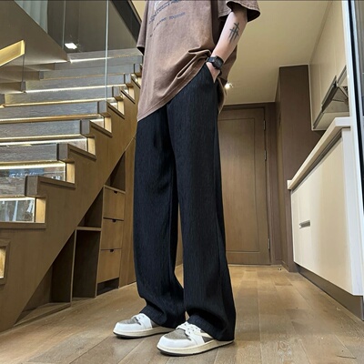 FOG DUNK垂坠感纹理休闲裤男女同款夏季长裤潮流宽松直筒百搭裤子