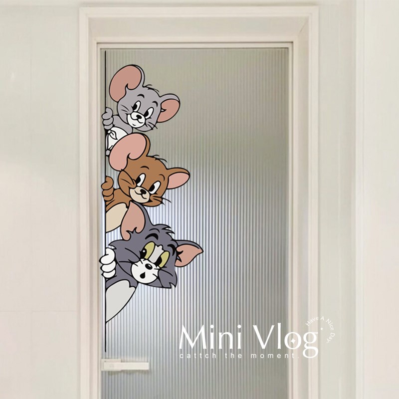 猫和老鼠2024玻璃贴纸龙年静电贴窗花J过年客厅装饰贴画墙贴装饰图片