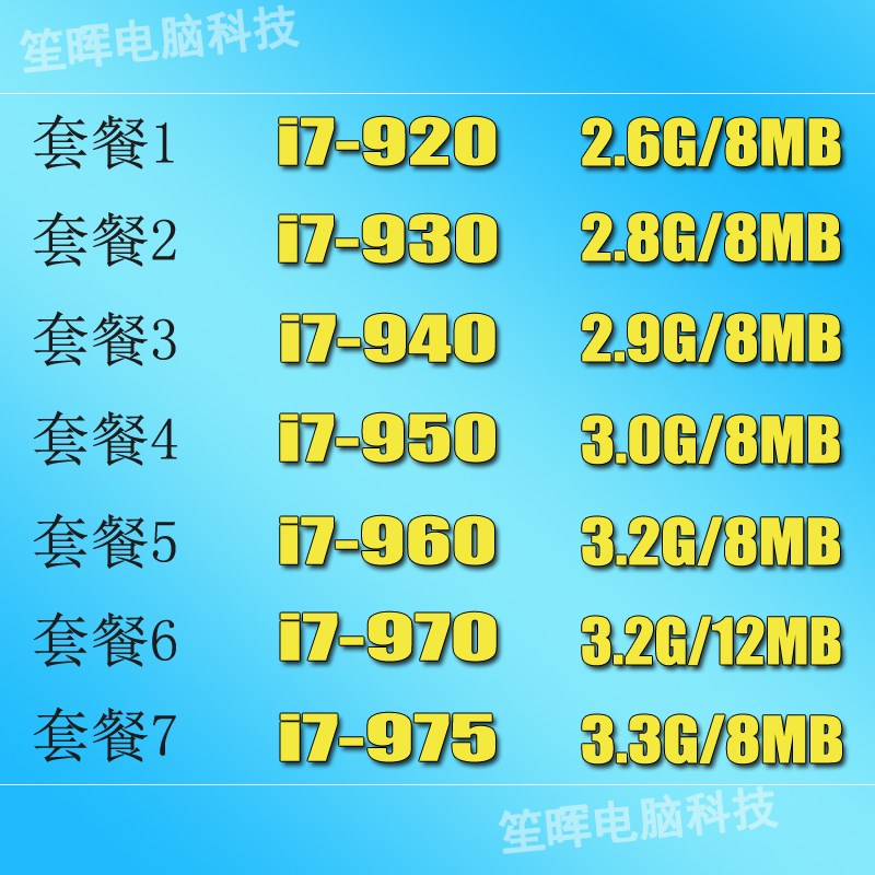 笙晖 I7920 930 940 950y 960 970 975 四核 1366 CPU