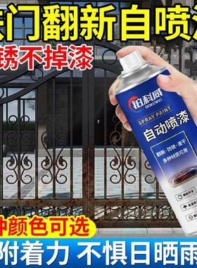 铁门自动手摇自喷漆亚光哑光磨砂黑亮黑漆汽车防锈不掉色专用油漆
