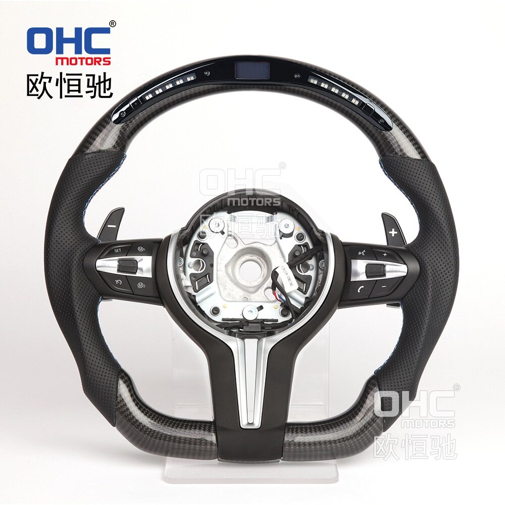 适用于宝马3系/E46M3/E38/E39/E83碳纤维LED汽车方向盘改装升级