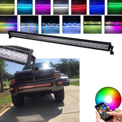 288w rgb天使眼幻彩长条灯 蓝牙控制 50inch工作条灯 ATV SUV LED