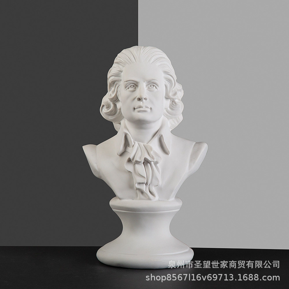 莫扎特欧式人物石膏像装饰雕塑摆件素描头像美术教具欧式模型雕像