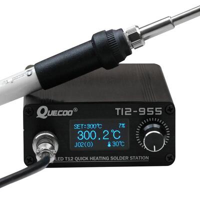 QUECOO大功率T12-955数显恒温焊台STM32 V2.1S主控白菜白光电烙铁
