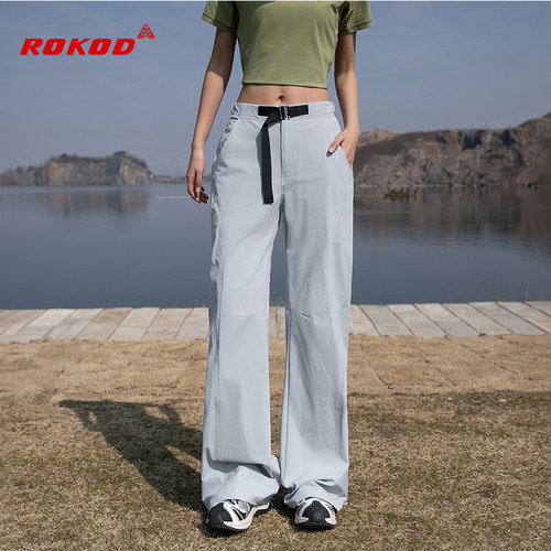 ROKOD机能风系带阔腿裤工装裤