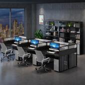 职员办公桌椅组合办公室卡位员工双人工位简约现代四人位屏风卡座