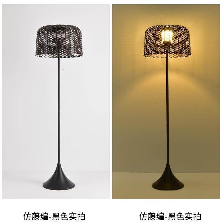 藤编多孔罩落地灯 庭院别墅户外装饰灯 太阳能充电落地灯 庭院灯