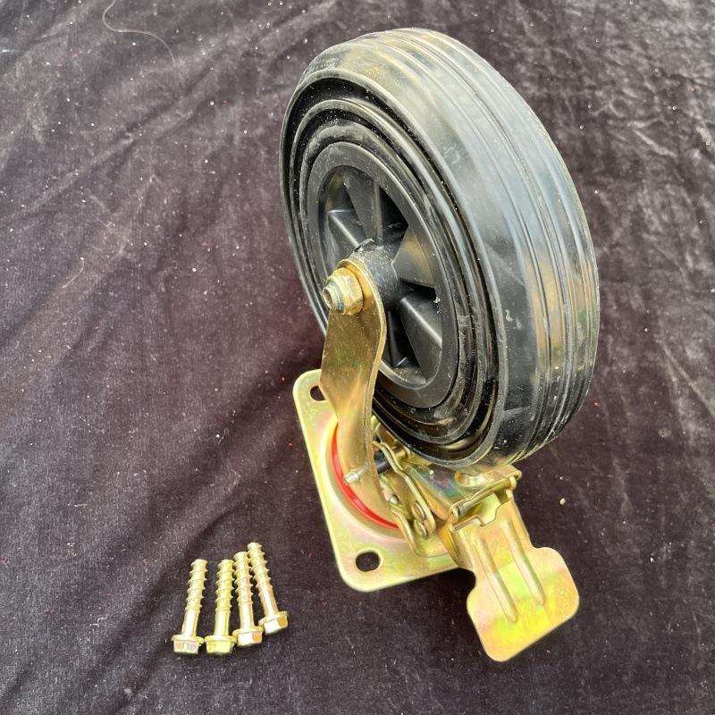 660L垃圾桶轮子铁芯轮万向带刹车大号环卫垃圾箱橡胶脚轮加厚专用