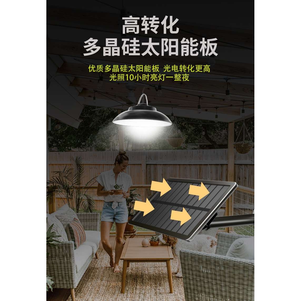 LED太阳能灯摇控三色调光灯走廊灯户外庭院灯楼道室内太阳能灯