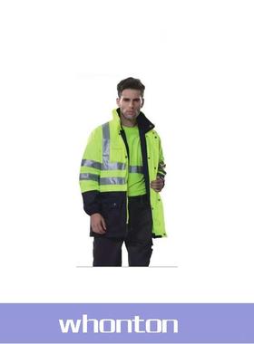 反光服高警示多功能防寒服 安大叔防寒服80503（B008荧光黄）